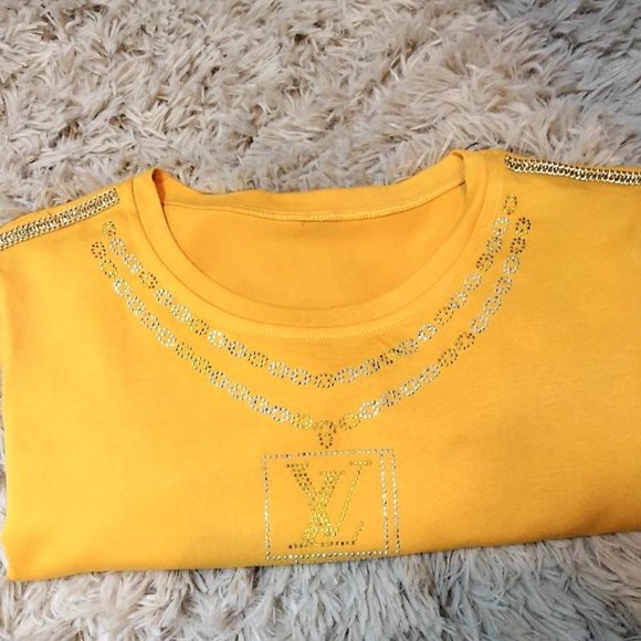 LVRhinestone HANDMADE, Ladies Tee, Bling T-Shirt, Perfect Gift. - Picture 1 of 5